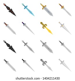 Vector illustration of game  and armor  icon. Set of game  and blade  stock vector illustration.