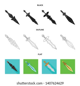 Vector illustration of game  and armor  icon. Collection of game  and blade  stock vector illustration.