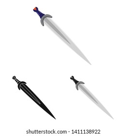 Vector illustration of game  and armor  icon. Collection of game  and blade  stock symbol for web.