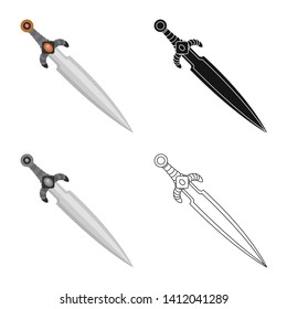 Vector illustration of game  and armor  icon. Collection of game  and blade  stock symbol for web.