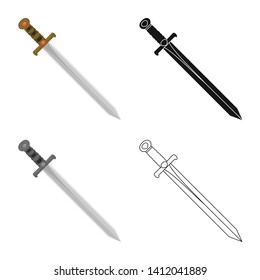 Vector illustration of game  and armor  icon. Set of game  and blade  vector icon for stock.