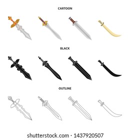 Vector illustration of game and armor icon. Set of game and blade stock symbol for web.