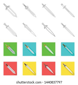 Vector illustration of game and armor icon. Collection of game and blade stock symbol for web.