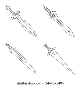 Vector illustration of game and armor icon. Collection of game and blade vector icon for stock.