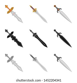Vector illustration of game and armor icon. Collection of game and blade stock symbol for web.