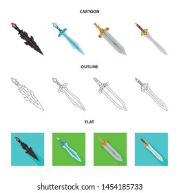 Vector illustration of game and armor icon. Set of game and blade stock symbol for web.