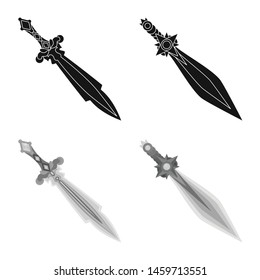 Vector illustration of game and armor icon. Collection of game and blade vector icon for stock.