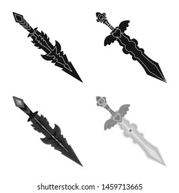 Vector illustration of game and armor icon. Collection of game and blade stock symbol for web.