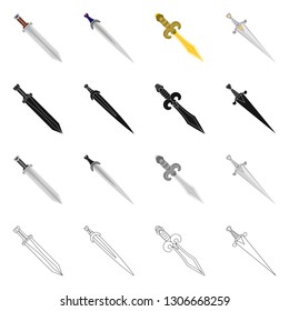 Vector illustration of game  and armor  logo. Collection of game  and blade  vector icon for stock.