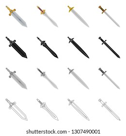 Vector illustration of game  and armor  logo. Set of game  and blade  vector icon for stock.