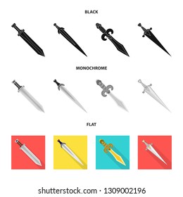 Vector illustration of game  and armor  logo. Set of game  and blade  stock vector illustration.