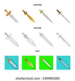 Vector illustration of game  and armor  logo. Set of game  and blade  vector icon for stock.