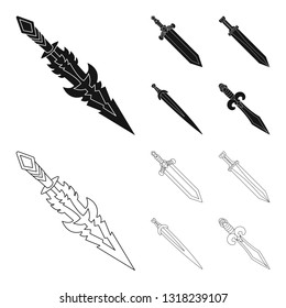 Vector illustration of game  and armor  logo. Collection of game  and blade  stock symbol for web.