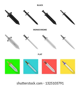Vector illustration of game  and armor  logo. Collection of game  and blade  vector icon for stock.