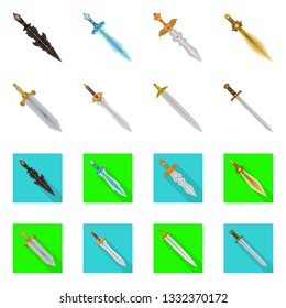 Vector illustration of game  and armor  logo. Set of game  and blade  vector icon for stock.