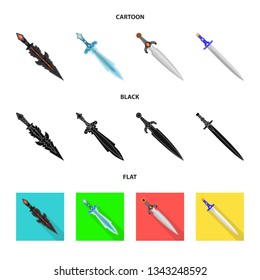 Vector illustration of game  and armor  logo. Collection of game  and blade  stock symbol for web.