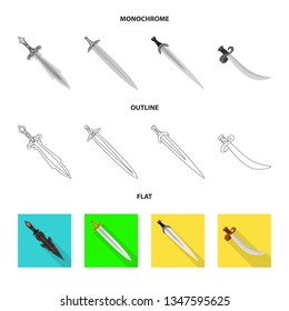 Vector illustration of game  and armor  logo. Set of game  and blade  stock vector illustration.