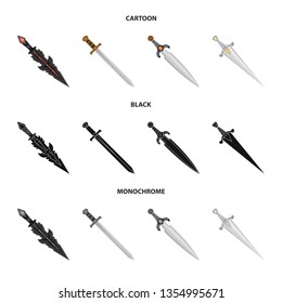 Vector illustration of game  and armor  logo. Set of game  and blade  vector icon for stock.