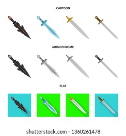 Vector illustration of game  and armor  logo. Set of game  and blade  stock symbol for web.