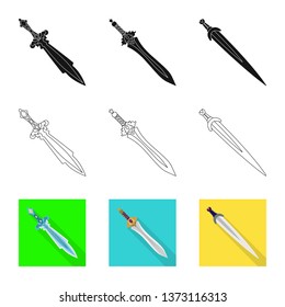 Vector illustration of game  and armor  logo. Set of game  and blade  stock vector illustration.