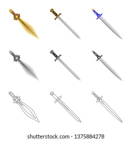 Vector illustration of game  and armor  logo. Set of game  and blade  stock vector illustration.