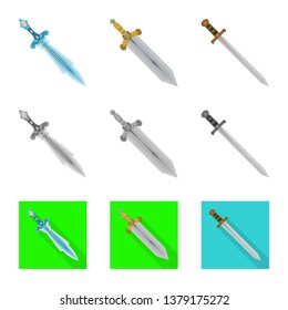 Vector illustration of game  and armor  logo. Collection of game  and blade  vector icon for stock.