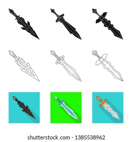 Vector illustration of game  and armor  logo. Collection of game  and blade  vector icon for stock.