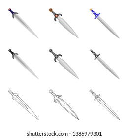 Vector illustration of game  and armor  logo. Set of game  and blade  stock vector illustration.