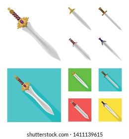 Vector illustration of game  and armor  logo. Collection of game  and blade  stock vector illustration.