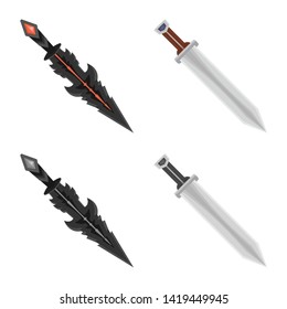 Vector illustration of game  and armor  logo. Set of game  and blade  stock vector illustration.