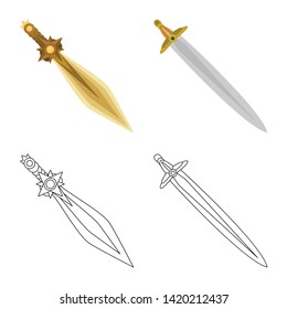 Vector illustration of game  and armor  logo. Collection of game  and blade  vector icon for stock.