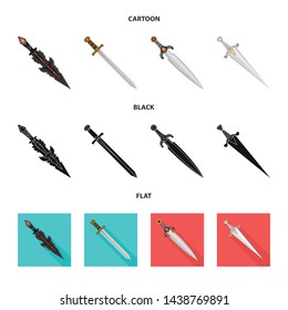 Vector illustration of game and armor logo. Collection of game and blade stock symbol for web.