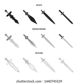 Vector illustration of game and armor logo. Collection of game and blade stock symbol for web.