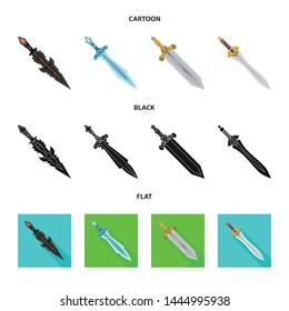 Vector illustration of game and armor logo. Set of game and blade vector icon for stock.