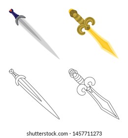 Vector illustration of game and armor logo. Collection of game and blade stock vector illustration.
