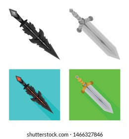 Vector illustration of game and armor logo. Collection of game and blade stock vector illustration.