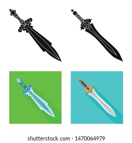 Vector illustration of game and armor logo. Collection of game and blade stock symbol for web.