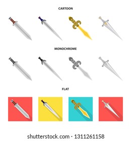 Vector illustration of game  and armor  sign. Set of game  and blade  vector icon for stock.