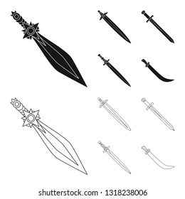 Vector illustration of game  and armor  sign. Set of game  and blade  stock vector illustration.