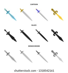 Vector illustration of game  and armor  sign. Set of game  and blade  vector icon for stock.