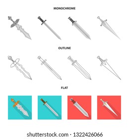 Vector illustration of game  and armor  sign. Collection of game  and blade  vector icon for stock.
