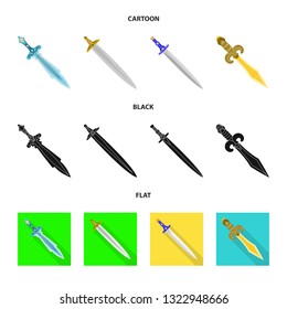 Vector illustration of game  and armor  sign. Set of game  and blade  stock vector illustration.