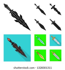 Vector illustration of game  and armor  sign. Set of game  and blade  stock symbol for web.