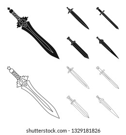 Vector illustration of game  and armor  sign. Collection of game  and blade  vector icon for stock.