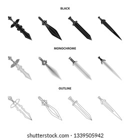Vector illustration of game  and armor  sign. Collection of game  and blade  stock vector illustration.