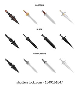 Vector illustration of game  and armor  sign. Collection of game  and blade  vector icon for stock.