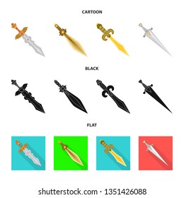 Vector illustration of game  and armor  sign. Set of game  and blade  stock vector illustration.