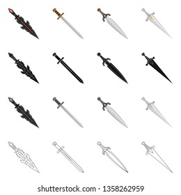 Vector illustration of game  and armor  sign. Collection of game  and blade  stock vector illustration.