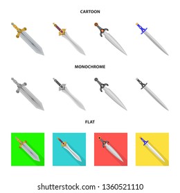 Vector illustration of game  and armor  sign. Collection of game  and blade  stock vector illustration.