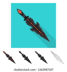 Vector illustration of game  and armor  sign. Collection of game  and blade  vector icon for stock.